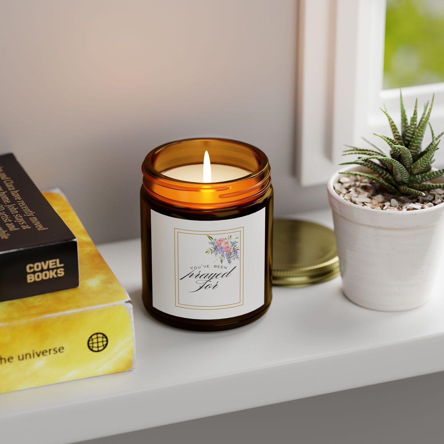 Prayed For Scented Candle, Coconut Apricot Wax, Home Fragrance, Spa Gift, Self-Care, Relaxation, Inspirational Decor