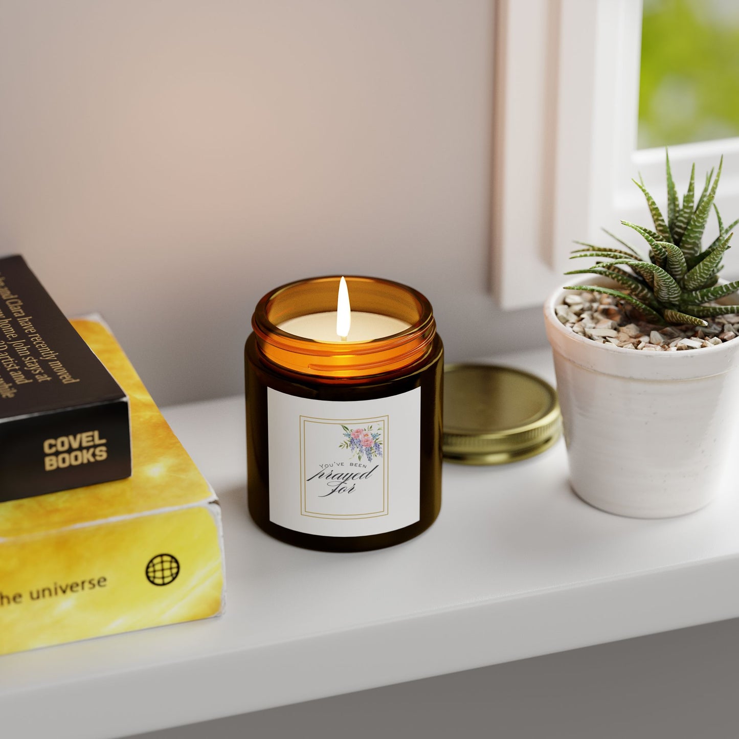 Prayed For Scented Candle, Coconut Apricot Wax, Home Fragrance, Spa Gift, Self-Care, Relaxation, Inspirational Decor