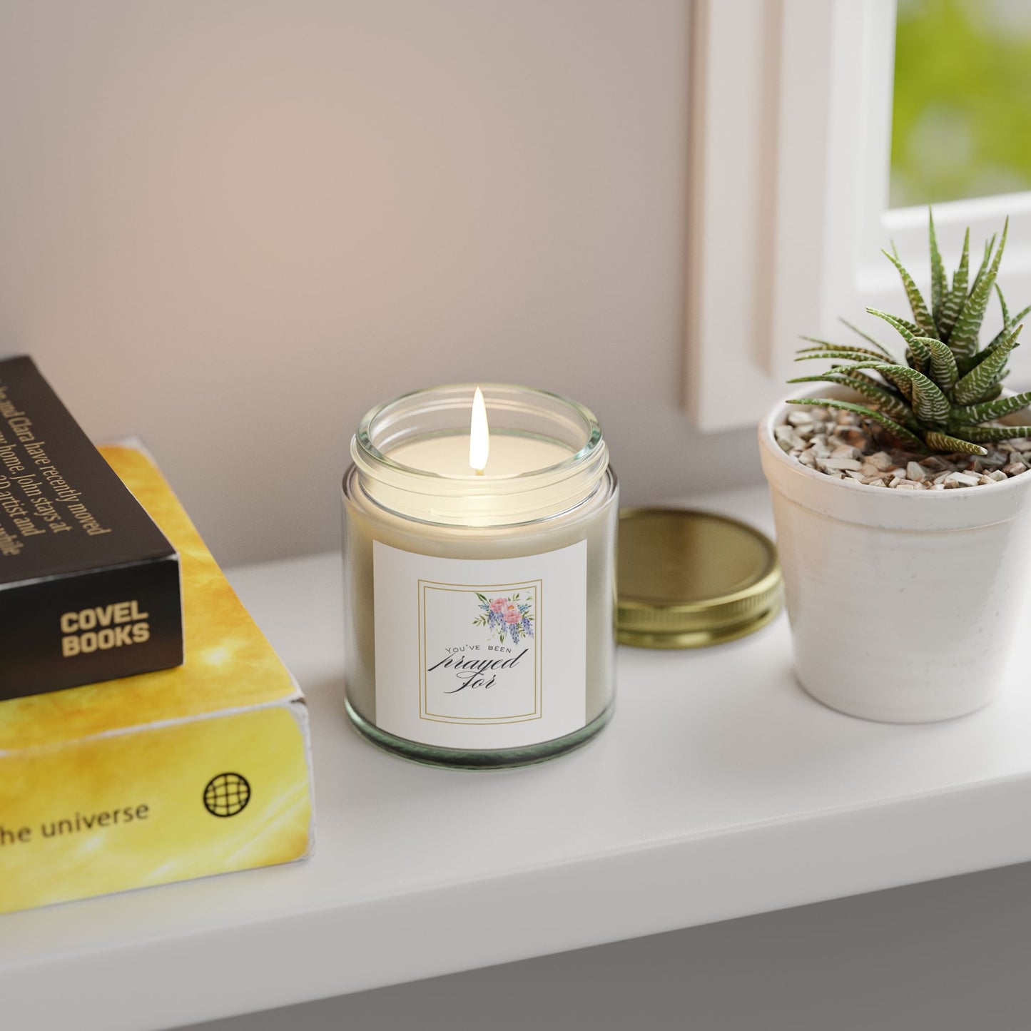 Prayed For Scented Candle, Coconut Apricot Wax, Home Fragrance, Spa Gift, Self-Care, Relaxation, Inspirational Decor