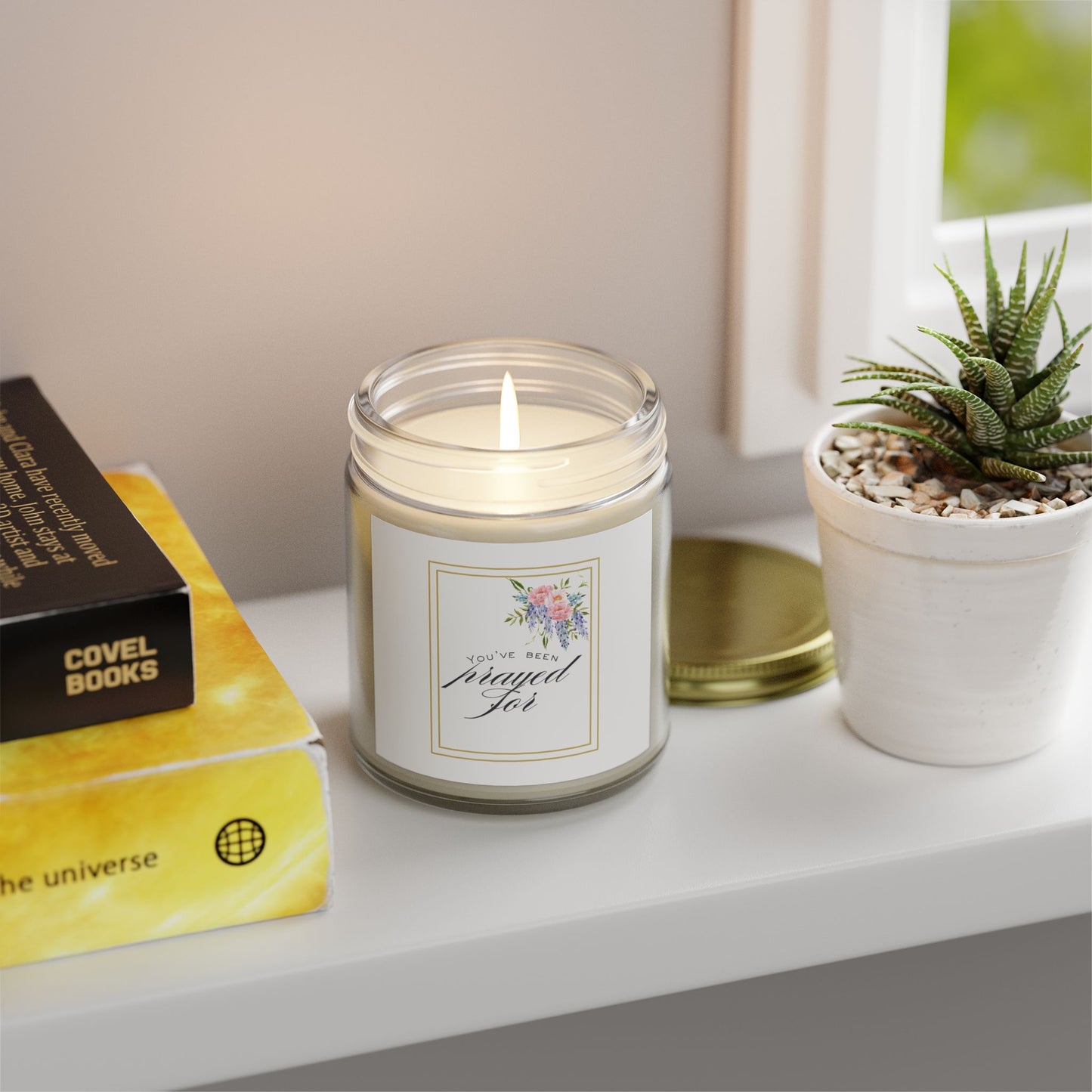 Prayed For Scented Candle, Coconut Apricot Wax, Home Fragrance, Spa Gift, Self-Care, Relaxation, Inspirational Decor